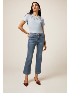 Oltre Oltre Jeans P574R008575N024 Turchese Flare Fit