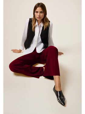 Oltre Oltre Pantaloni di tessuto P274J002362N026 Rosso Baggy Fit
