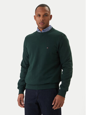Tommy Hilfiger Tommy Hilfiger Majica dugih rukava Essential MW0MW37237 Zelena Regular Fit
