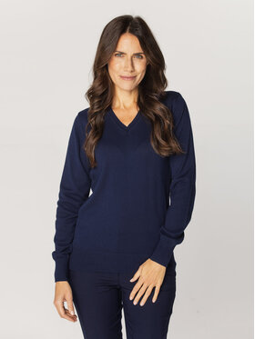 Willsoor Willsoor Sweter 88444 Granatowy Basic Fit