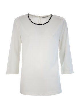 QUIOSQUE QUIOSQUE Blúzka CHAIN SHIRT Écru Regular Fit
