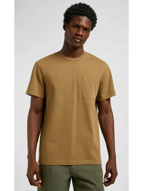 Lee Lee T-Shirt WW Pocket Tee Brązowy Relaxed Fit