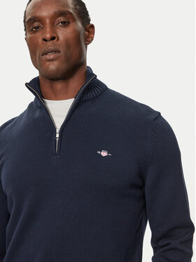 Gant Džemper Casual Cotton Half Zip 8030170 Tamnoplava Regular Fit