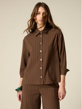 Oltre Oltre Koszula 5058J100886N0Z2 Brązowy Regular Fit