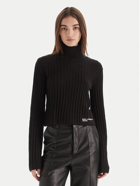 Karl Lagerfeld Jeans Karl Lagerfeld Jeans Rolák A4W18021 Čierna Slim Fit