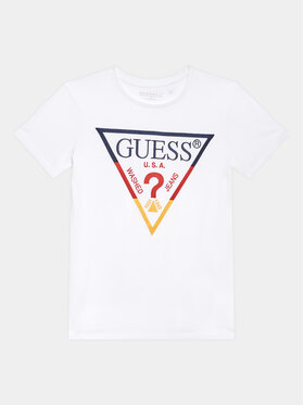 Guess Guess T-Shirt L3YI28K 8HM4 Biały Regular Fit