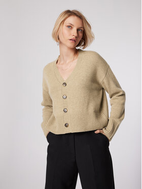 Simple Simple Cardigan SWD512-02 Beige Relaxed Fit