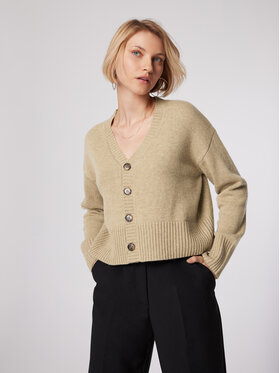 Simple Simple Кардиган SWD512-02 Бежов Relaxed Fit