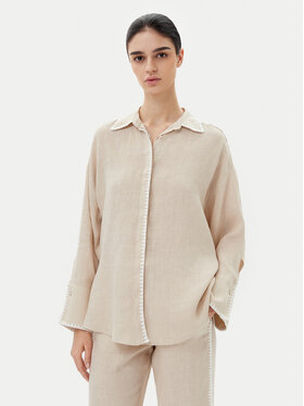 ICONA ICONA Koszula RP5LE003 Beżowy Relaxed Fit