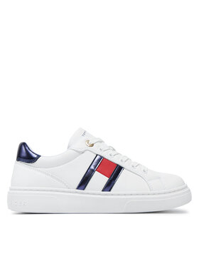 Tommy Hilfiger Tommy Hilfiger Sportcipők Flag Low Cut Lace-Up Sneaker T3A9-33538-1351 S Fehér