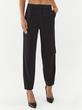 Silvian Heach Silvian Heach Kalhoty z materiálu CVA23086PA Tmavomodrá Relaxed Fit