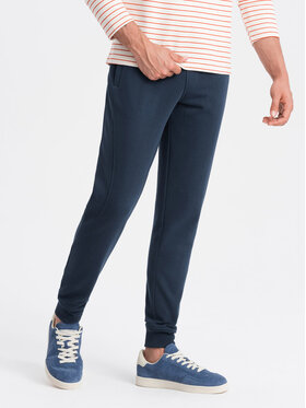 Ombre Ombre Joggers kalhoty OM-PABS-0174 Tmavomodrá Regular Fit