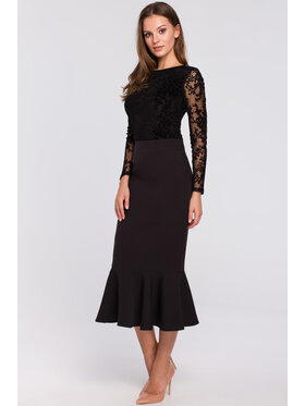 Makover Makover Midi sukňa K025 Čierna Regular Fit