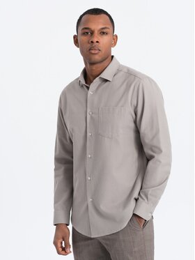 Ombre Ombre Koszula OM-SHCS-0148 Szary Regular Fit