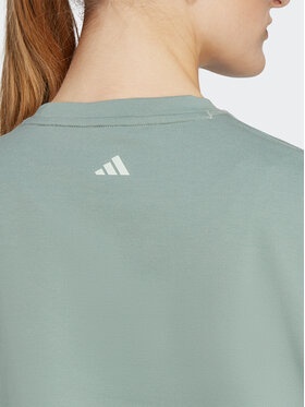 Adidas Majica Dugih Rukava Yoga Studio Crop Sweatshirt HR5086 Zelena Loose Fit