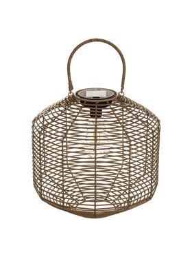 MIAhome MIAhome Lampion metalowy Solarny VILAKKU 30 cm Brązowy