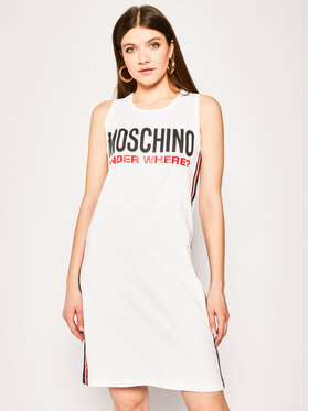 MOSCHINO Underwear & Swim MOSCHINO Underwear & Swim Kasdieninė suknelė A4020 9003 Balta Regular Fit
