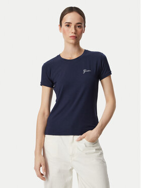 Guess Guess T-krekls W6YI12 K3751 Tumši zils Regular Fit
