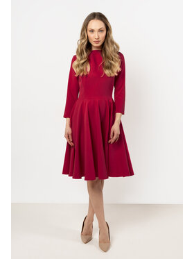 Awama Awama Sukienka koktajlowa A707 Bordowy Basic Fit