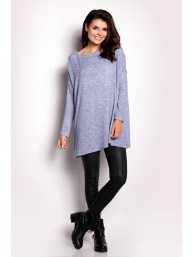 Awama Awama Sweter A154 Niebieski Basic Fit