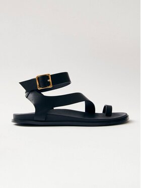 ALOHAS ALOHAS Sandały Myles Black Leather Sandals Czarny
