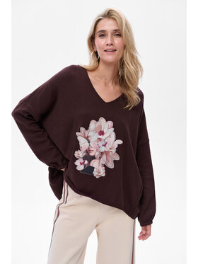 blue shadow blue shadow Sweter Poem Brązowy Regular Fit