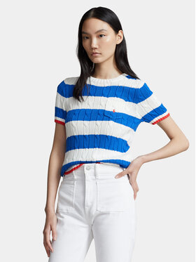 Polo Ralph Lauren Polo Ralph Lauren Maglione Strpe Pkt T 211924445001 Bianco Slim Fit