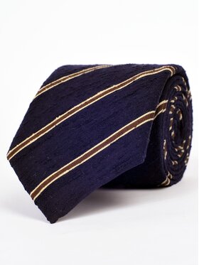 ELSNER ELSNER Γραβάτα BEZ PODSZEWKI Z JEDWABNEGO SZANTUNGU A5843 Σκούρο μπλε