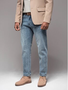 Ombre Ombre Jeansy OM-PADP-0227 Niebieski Carrot Fit