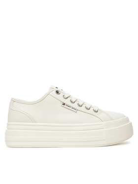 Tommy Jeans Tommy Jeans Laisvalaikio batai Tjw Foxing Flatform Lc EN0EN02736 Balta