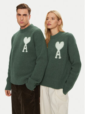 AMI PARIS AMI PARIS Džemper UKS025.KN0032 Zelena Regular Fit