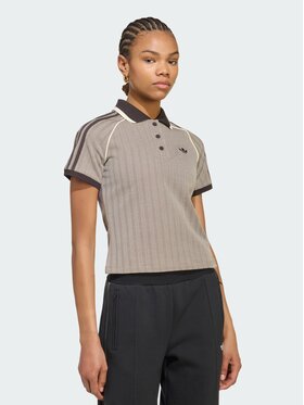 adidas adidas Polo 168116 Brązowy Slim Fit