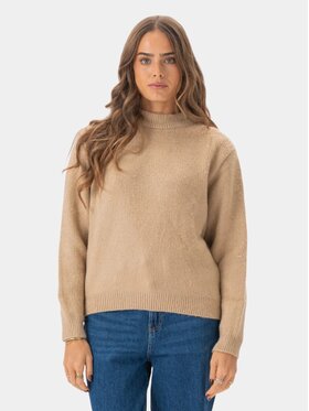 TeeShoppen TeeShoppen Sweter 'Basic Collection' Beżowy Regular Fit