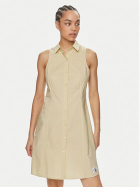 Calvin Klein Jeans Calvin Klein Jeans Rochie tip cămașă J20J223057 Verde Regular Fit