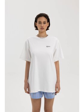 Misaga Misaga T-Shirt Daily T-Shirt Biały Relaxed Fit