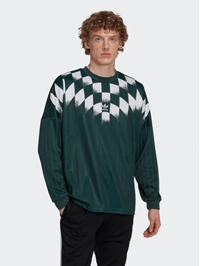 adidas adidas Marškinėliai ilgomis rankovėmis Rekive Graphic HK7330 Žalia Loose Fit