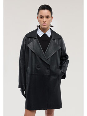 Trussardi Trussardi Kurtka skórzana R365A000734N033 Czarny Regular Fit