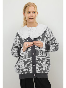 BIZUU BIZUU Kardigan LANZAR LOGO SWEATER Szary Standard Fit