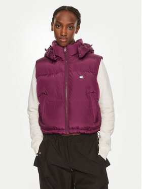 Tommy Jeans Tommy Jeans Vestă Alaska DW0DW18611 Vișiniu Cropped Fit