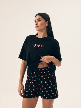 Henderson Henderson Piżama 42649 Czarny Relaxed Fit