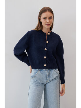 Fobya Fobya Kardigan F2059 Granatowy Basic Fit