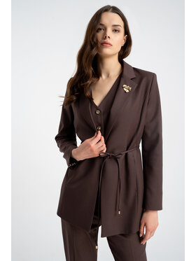 CLICK CLICK Marynarka 70-951 Brązowy Regular Fit