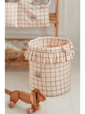Malomi Kids Malomi Kids Organizer  Kosz na zabawki Camel Check Beżowy