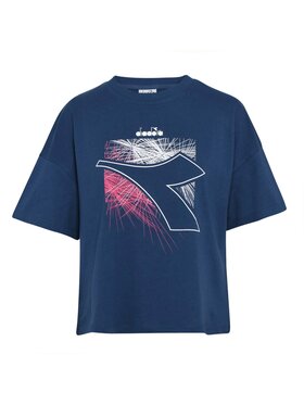 Diadora Diadora T-Shirt L. T-SHIRT SS LOGO FLARE Granatowy Regular Fit