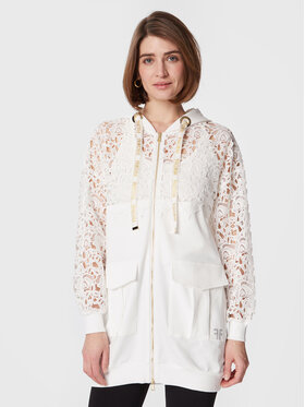 Fracomina Fracomina Mikina FR23ST9008F401G1 Biela Relaxed Fit