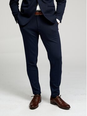 TeeShoppen TeeShoppen Spodnie garniturowe 'Perform Collection' Granatowy Slim Fit