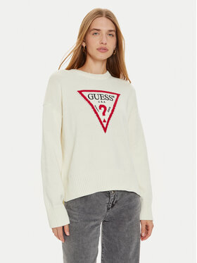 Guess Jeans Guess Jeans Sweter W4BR12 Z3HM1 Beżowy Regular Fit