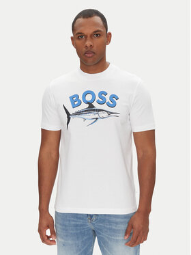 BOSS BOSS Póló Bossfish 50539196 Ekru Regular Fit