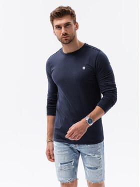 Ombre Ombre Longsleeve OM-LSCL-0102 Granatowy Regular Fit