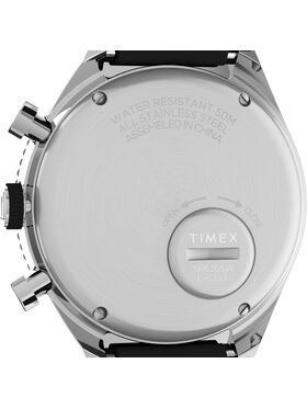 Timex Ročna Ura Q Timex Three Time Zone Chronograph TW2V70000 Črna